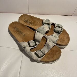 Biostep camouflage 2 bands leather foot bed sandals size 8.5